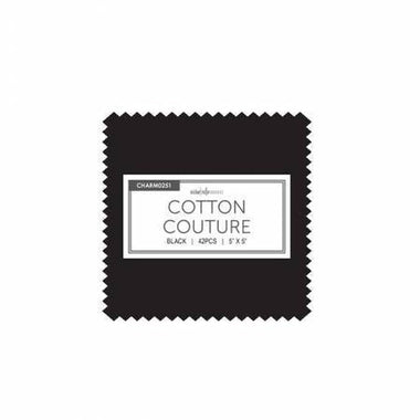 Black Cotton Couture Micheal Miller Solids 5" Squares Charms 42pcs