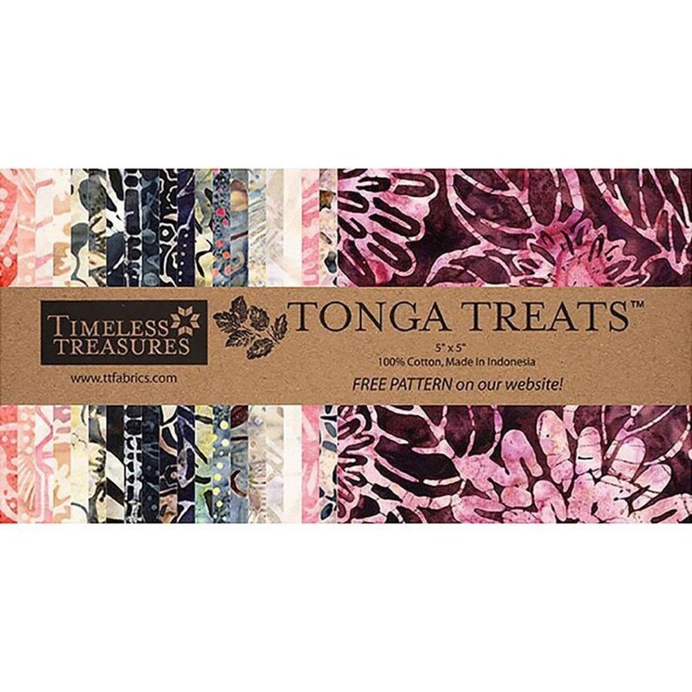 Timeless Treasures Tonga Batiks Black Cherry Bundle 5" Charm Squares